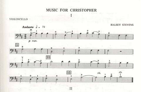 Stevens, Halsey: Music for Christopher (cello & piano)