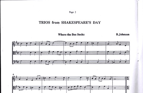 Gammie (arr): Trios from Shakespeare's Day (violin, Viola & cello) Corda Music Publications
