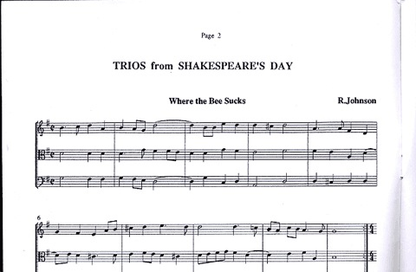Gammie (arr): Trios from Shakespeare's Day (violin, Viola & cello) Corda Music Publications