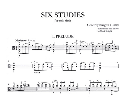 Burgon, Geoffrey (Knight): Six Studies for Solo Viola