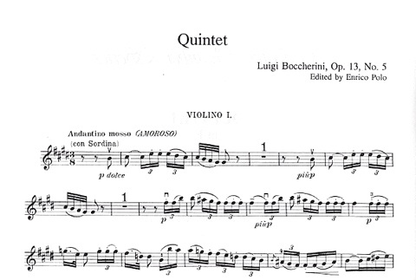 Boccherini, Luigi: String Quintet in E Op.13 No.5 (2 violins, viola, 2 cello)