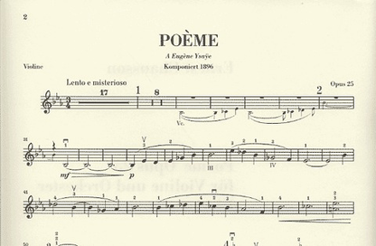 Chausson (Jost, ed.), E.: Poeme, Op.25, urtext (violin & piano)