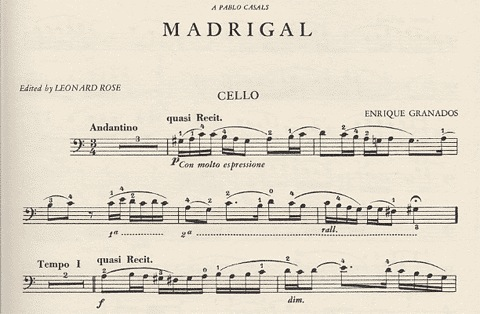Granados, Enrique (Rose): Madrigal in A minor (cello & piano)