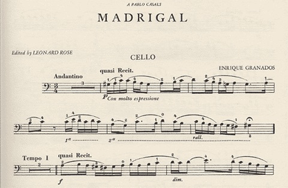 Granados, Enrique (Rose): Madrigal in A minor (cello & piano)