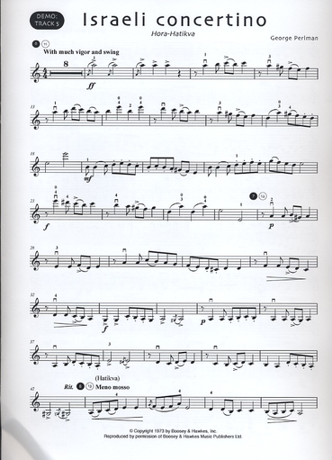 Perlman, G. : Israeli Concertino (violin & piano or CD)
