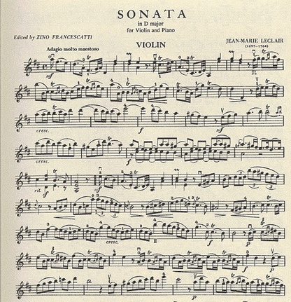 Leclair, Jean-Marie (Francescatti): Sonata in d (violin & piano)