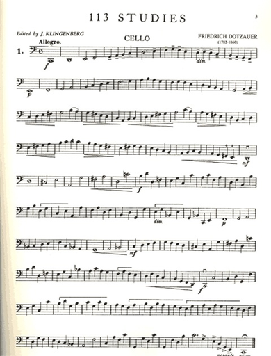 Dotzauer (Klingenberg): 113 Studies Vol.1 (cello) IMC