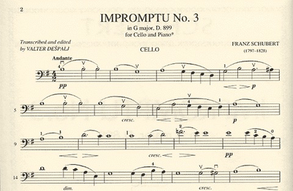 Schubert, Franz: Impromptu #3 in G major D899 (cello & piano)