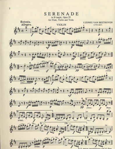 Beethoven, L.van: Serenade in D major Op.25 (Flute, Violin & Viola)