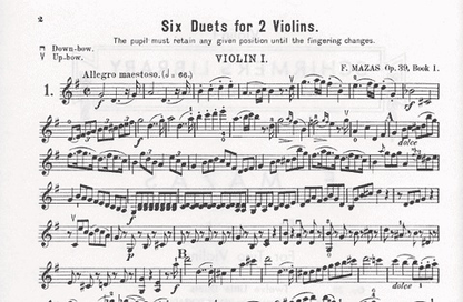 Mazas, F. (Schradieck): Six Duets Op.39 Bk.1 (2 violins) SCHIRMER