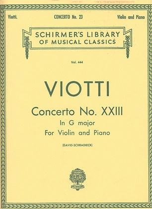 Viotti, G.B.: Concerto No.23 in G (violin & piano)