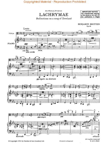 Britten, B. (Primrose): Lachrymae, Op.48 (viola & piano)