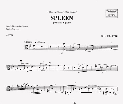 Villette, Pierre: ''Spleen''(viola & piano)