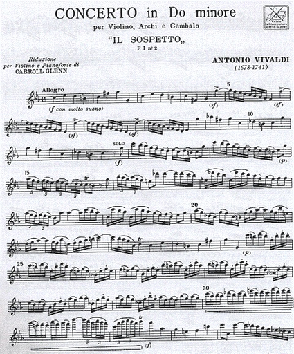 Vivaldi, A: ''Il Sospetto'' in C minor (violin & piano)
