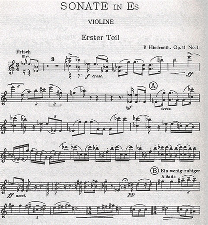 Hindemith, Paul: Sonata in Eb Op11 No. 1 (violin & piano)