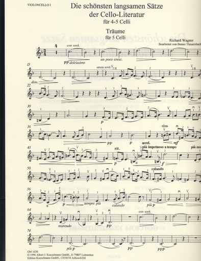 Theuersbacher, Benno: The Most Beautiful Slow Movements for 4-5 Cellos (parts)