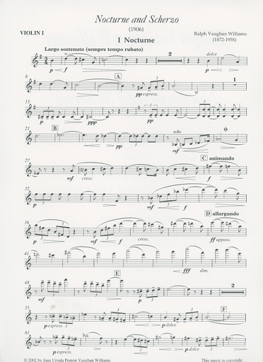 Vaughan Williams: Nocturne & Scherzo for String Quintet (2 violins, 2 violas, cello)