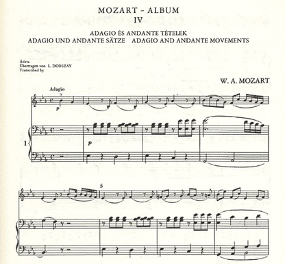 Mozart, W.A. (Dobszay): Album Adagio & Andante Movements (violin & piano)