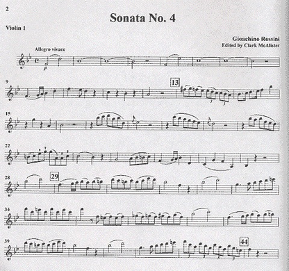 Rossini, Giacomo: Six Sonatas No. 4-6 (2 violins, cello, bass)(quartet)