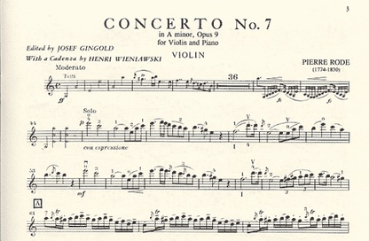 Rode, P. (Gingold): Violin Concerto No.7 Op.9 in a minor (violin & piano)