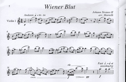 Strauss, Johann (Martelli): Wiener Blut (string quartet)
