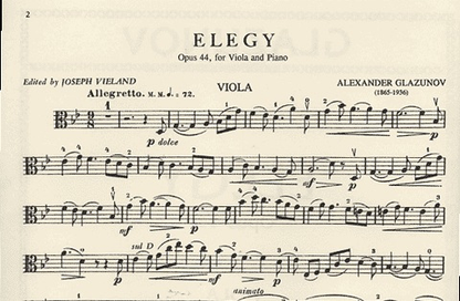 Glazunov, Alexander: Elegy Op.44 (viola & piano)
