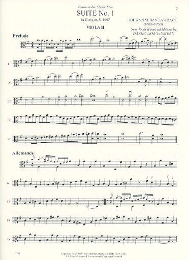Bach, J.S. (Morganstern): Cello Suites, Nos. 1-3, S.1007-1009, Viola II Accompaniment (viola) International