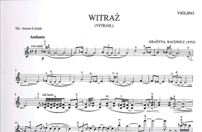 Bacewicz, Grazyna: Stained Glass Window (violin & piano)