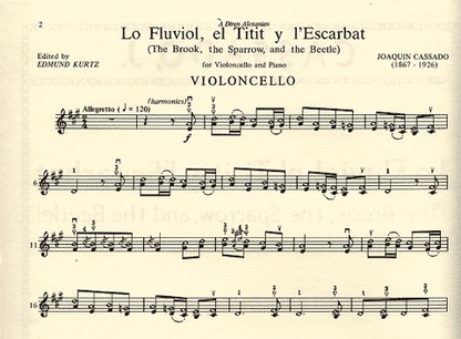 Cassado, Joaquin: Lo Fluviol, El Titit y l'Escarbat (cello & piano)