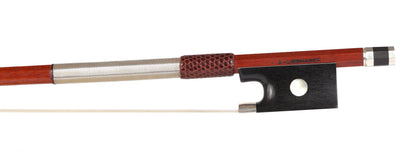 A • LIEBHABER round violin bow, pearl heels, silver-mounted, San Diego, California, 59.2 grams