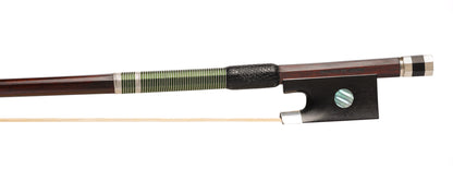 ALYSIO De MATTOS viola bow, dark Pernambuco stick with silver-mounted ebony frog, silver tip, square heel, BRAZIL, 73.0 grams
