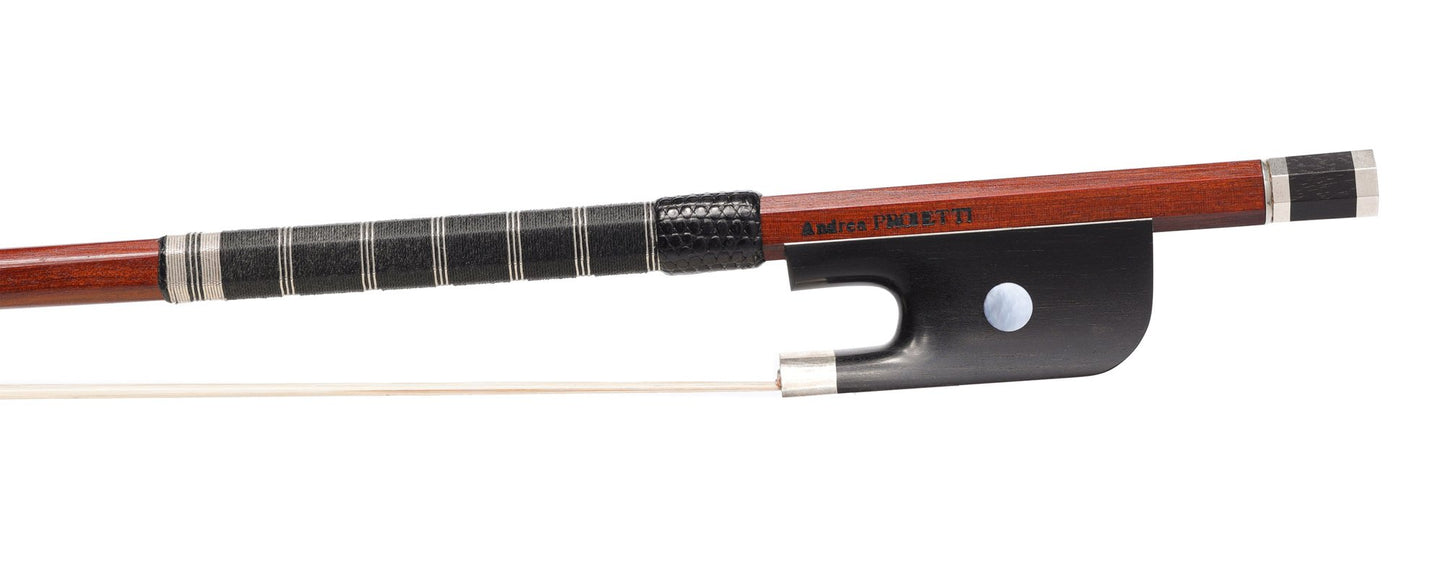 Andrea PROIETTI round Pernambuco viola bow, silver mounted, Louis Simon Pajeot model, 70.8 g, ITALY