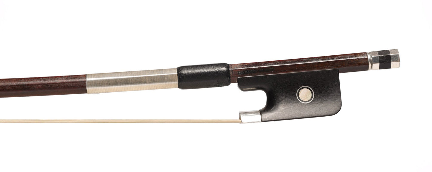 D. MUNIZ silver cello bow, used, round Pernambuco stick, Brazil