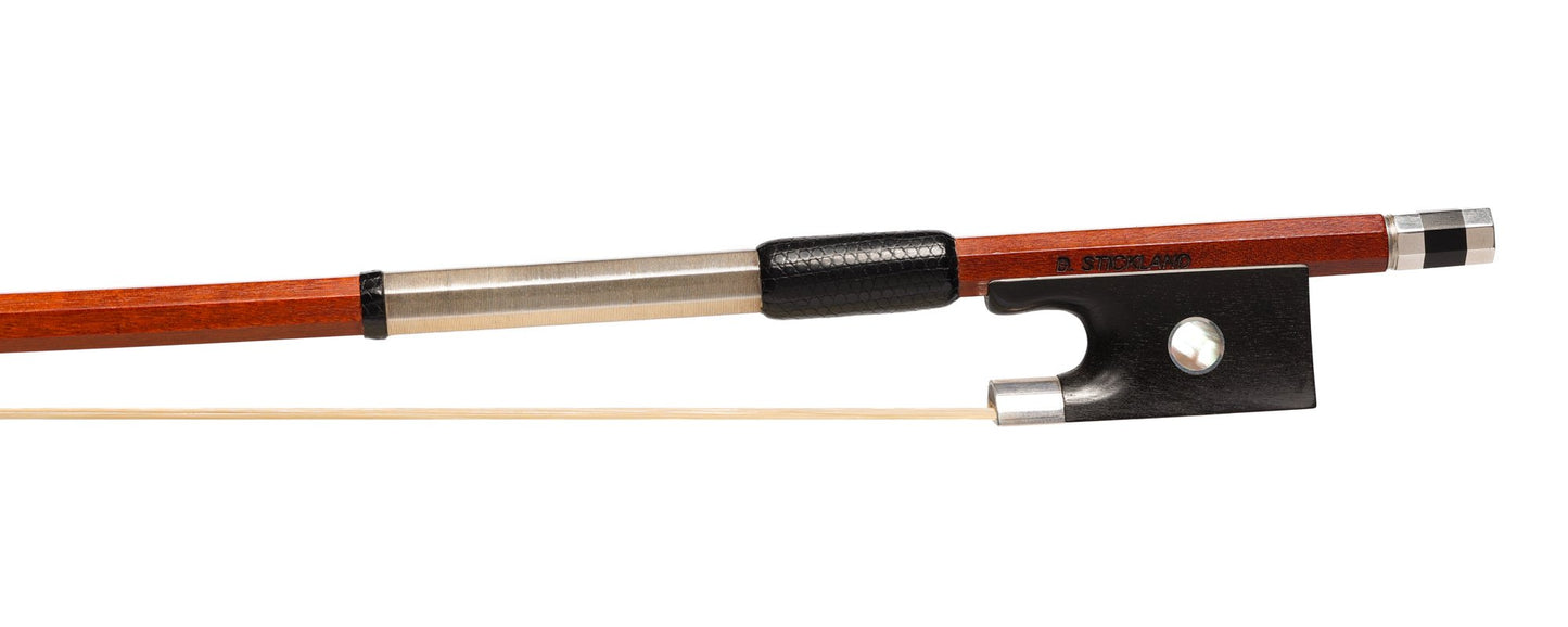 Dean STICKLAND octagonal violin bow, silver/ebony frog, 60.7 grams, Olympia, Washington, USA