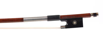 F. MODENESE round violin bow, Ipe, nickel-mounted, 59.8 g. BRAZIL