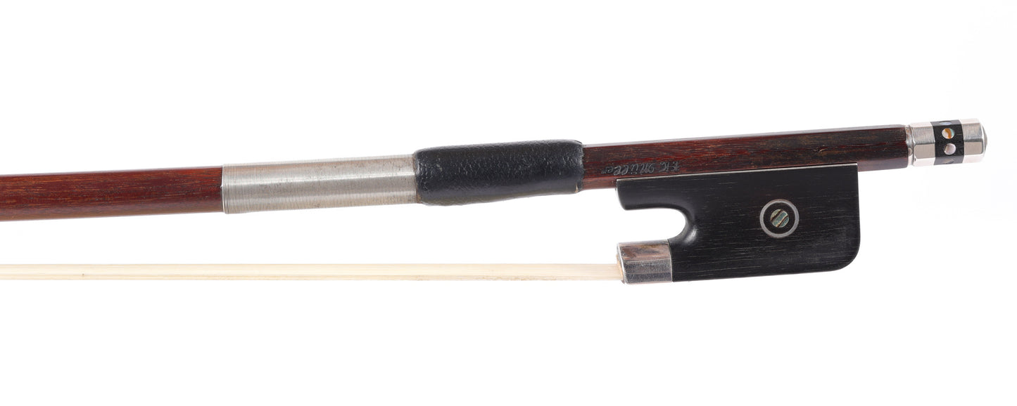 F.K. Müller silver mounted Pernambuco viola bow, 70.1 g. GERMANY