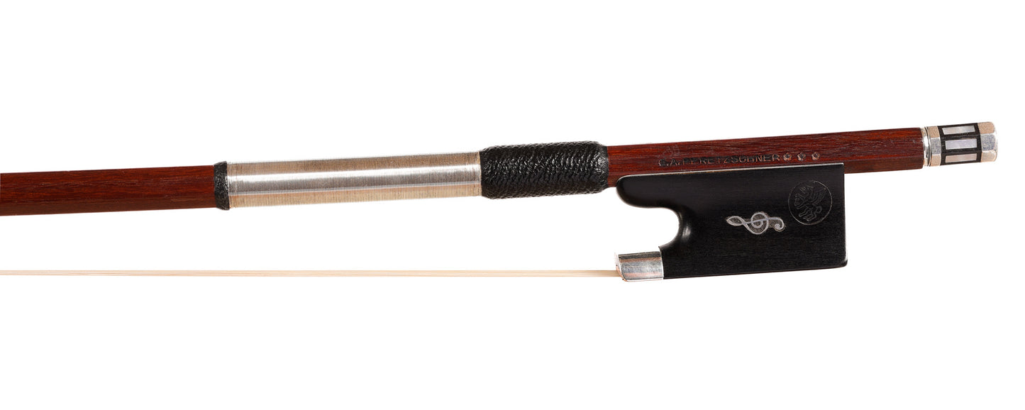 G.A. PFRETZSCHNER violin bow, silver treble cleff inlays, GERMANY 63.2g | Metzler Violins