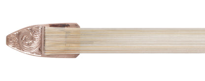 A.R. BULTITUDE violin bow, tortoise shell, chased rose-gold mountings, gold Tudor Rose gold inlays, round stick 61.9 g | Metzler Violins