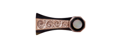 A.R. BULTITUDE violin bow, tortoise shell, chased rose-gold mountings, gold Tudor Rose Inlays, octagonal stick 62.2g | Metzler Violins