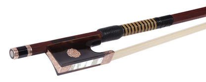 A.R. BULTITUDE violin bow, tortoise shell, chased rose-gold mountings, gold Tudor Rose Inlays, octagonal stick 62.2g | Metzler Violins
