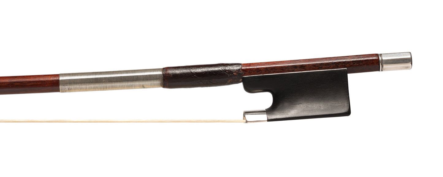Old silver cello bow branded "135" on frog, 74.5g