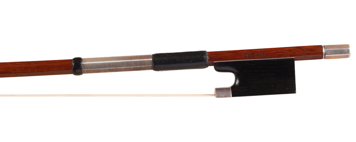 PECATTE branded silver Pernambuco violin bow, 64.2 g. GERMANY | Metzler Violins