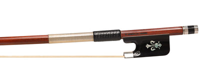 T PAMPOLIN viola bow, pernambuco silver-mounted, fleur de lis, Brazil