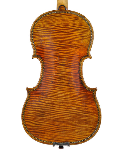 Angeli Hellier Strad model inlaid and decorated violin with highly flamed maple, fine quality