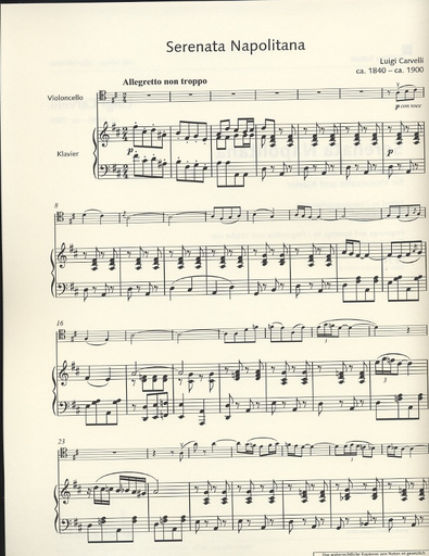Carvelli, (Birtel, ed.): Serenata Napolitana (cello and piano)