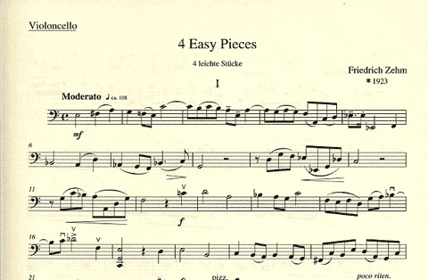 Zehm, Friedrich: 4 Easy Pieces (cello & piano)