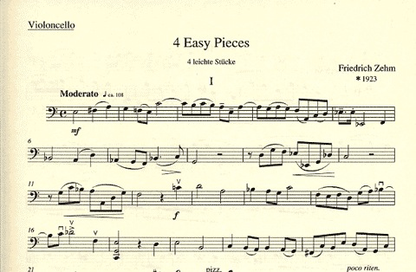 Zehm, Friedrich: 4 Easy Pieces (cello & piano)