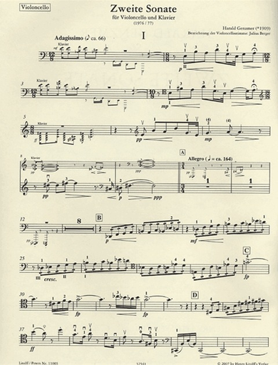 Genzmer, Harald: Zweite Sonate (cello & piano)