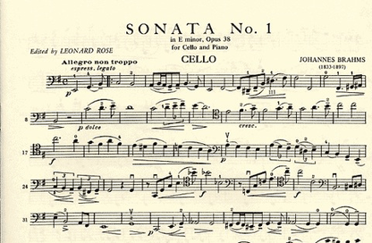 Brahms, Johannes (Rose): Sonata #1 in E minor, Op.38 (cello & piano)