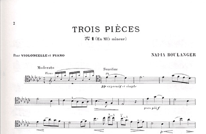 Boulanger, Nadia: Three Pieces (cello & piano)
